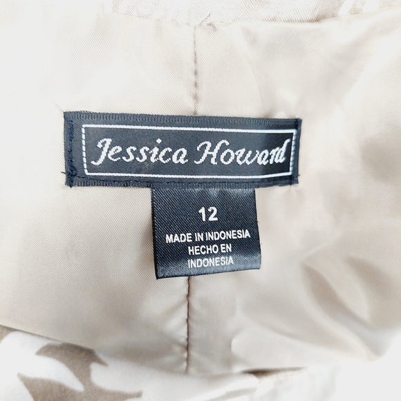 Jessica Howard Brown & White Polyester Balted Flared Midi Dress 440 - Picture 5 of 7